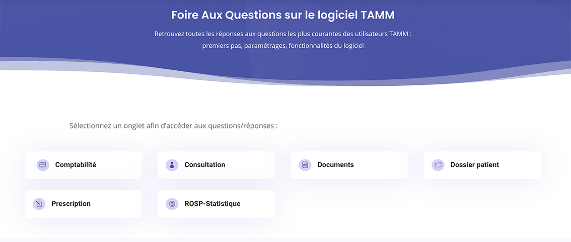 Foire aux questions du logiciel TAMM